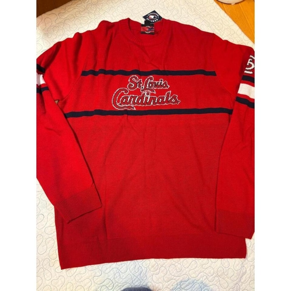 St Louis Cardinals Men's Red Sweater Size‎ Large MLB Official Merchandise
